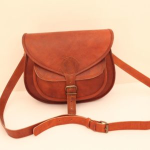 Goat Leather 5”, 6″ & 9″ Cross Body OWL Shape Bag with Front Pocket