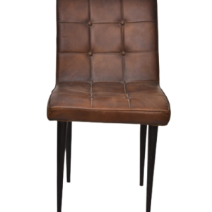 Leather Chair Without Arms in Dark Brown Colour