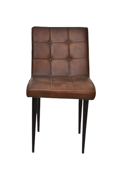 Leather Chair Without Arms in Dark Brown Colour