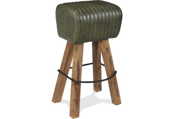 Bar Stool In Olive Green Seat
