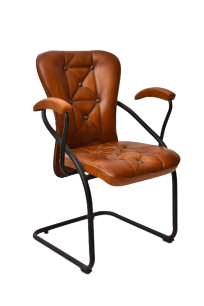 Leather Dinning Chair with Designer Arms