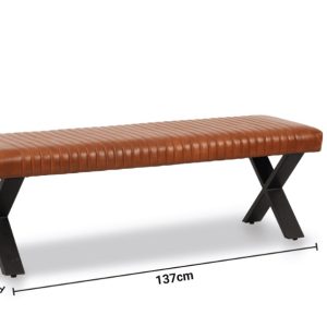 Leather Bench With Cross Legs